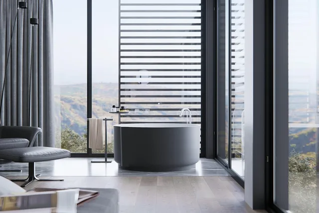 bathroom, furniture, interior design, bathtub, faucet, room, bath, tub, modern, interior, home, house, luxury, apartment, architecture, contemporary, design, 3d rendering, bathroom, bathroom, bathroom, bathroom, bathroom, interior design. How Canadian climate shapes material choices for accessible bathrooms from BC to the prairies